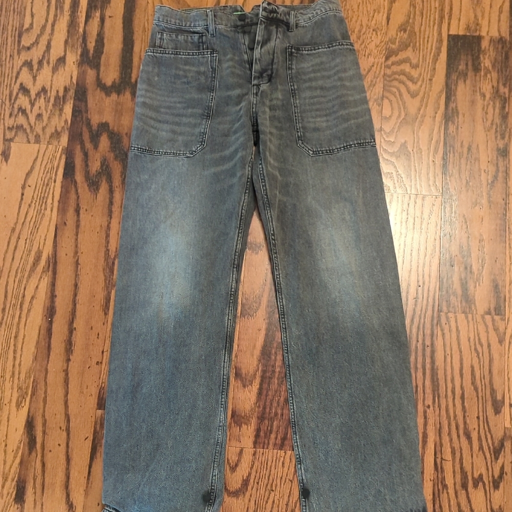 Free People High Rise Black and Gray Jeans